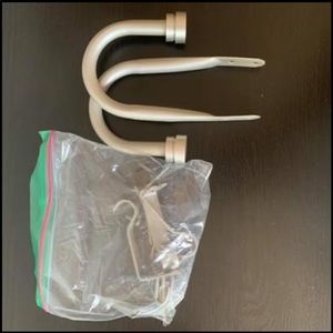 EUC Modern Steel Holdbacks Curtain,Nickel & Chrome